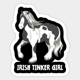 Horse Riding Horse Lover Horse Girl Irish Tinker Girl Sticker